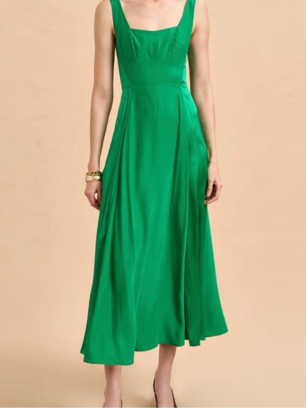 La Ligne Talitha Silk Dress in Shamrock